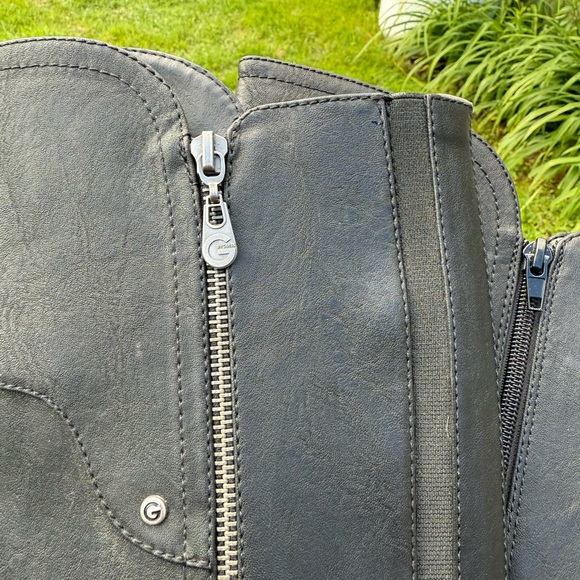 G by Guess Black Over the Knee Boots Sleek Leather Design True to Size - Picture 5 of 6